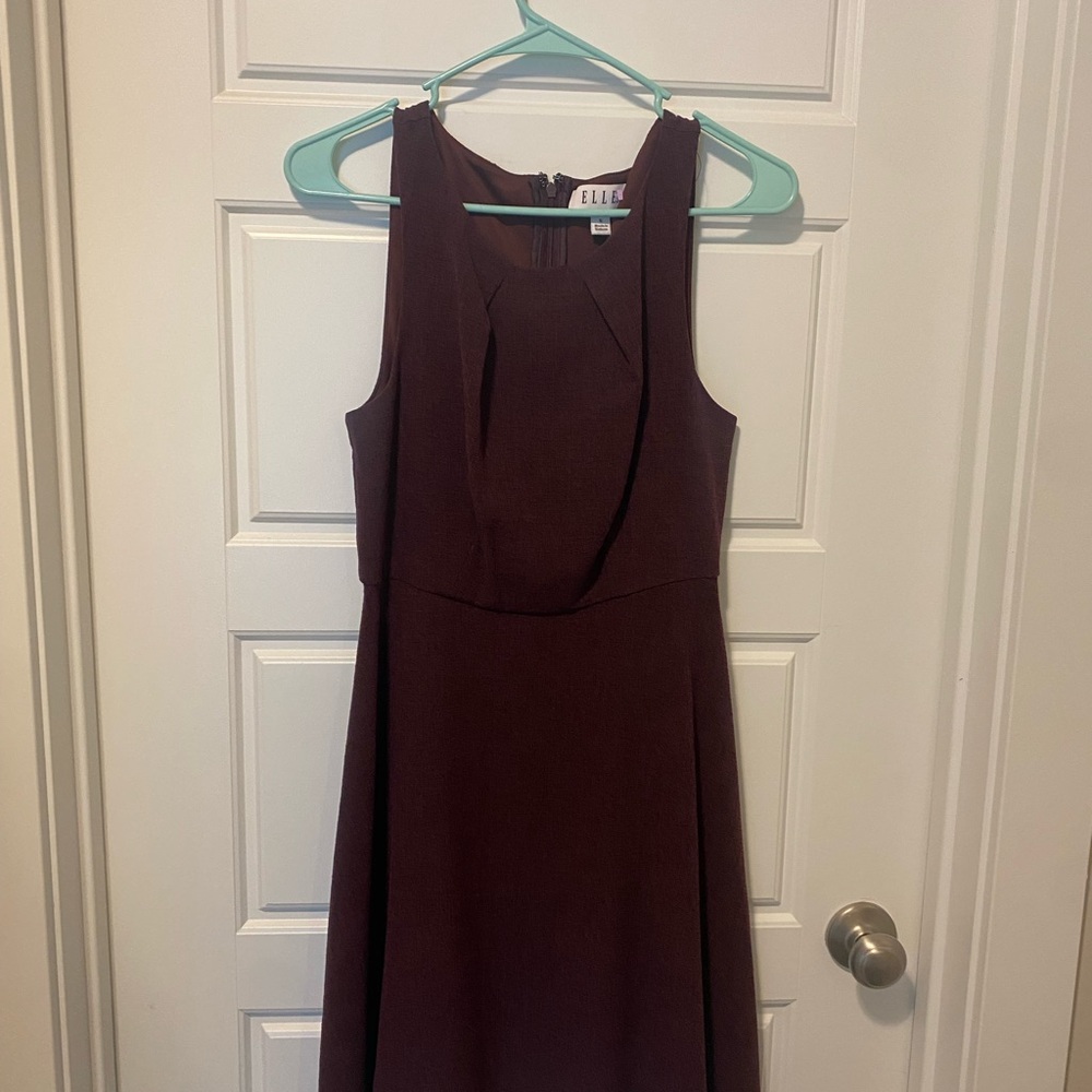 Elle Women's Deep Burgundy Midi Dress
